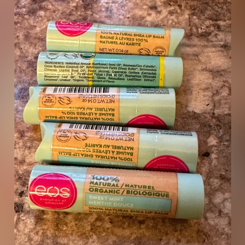 EOS Natural sweet mint lip balm. 10 new and sealed tubes